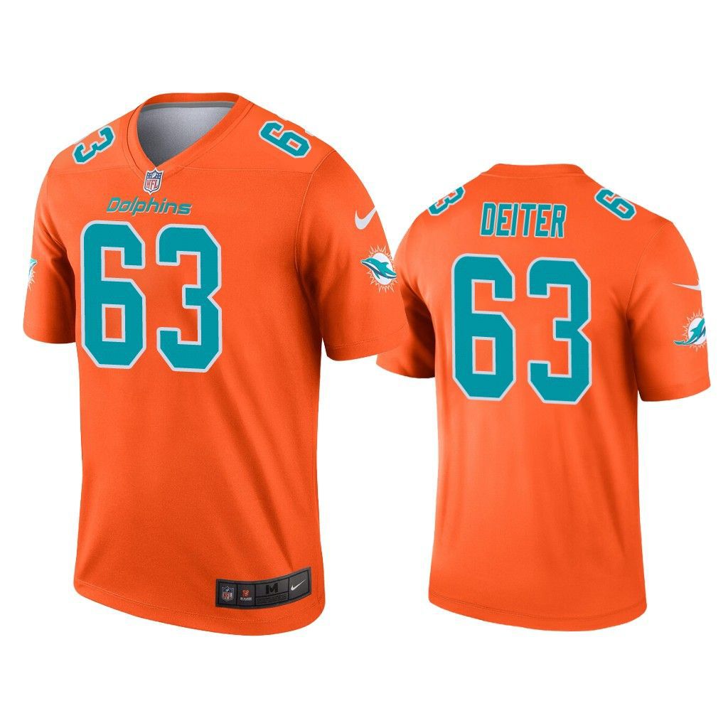 Men Miami Dolphins #63 Michael Deiter Nike Orange Inverted Legend NFL Jersey->miami dolphins->NFL Jersey